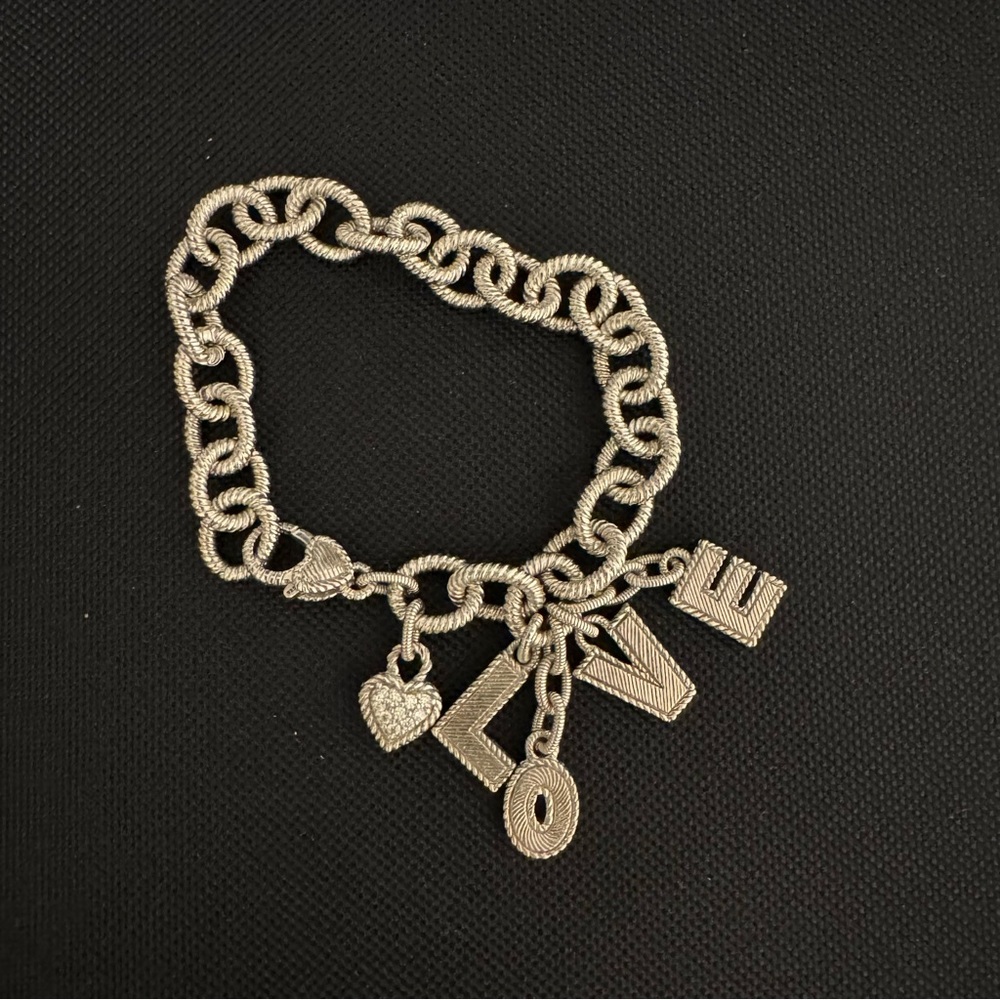 Judith Ripka “LOVE” Charm Bracelet; Average fit